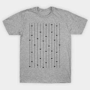Stripes and Hearts Pattern T-Shirt